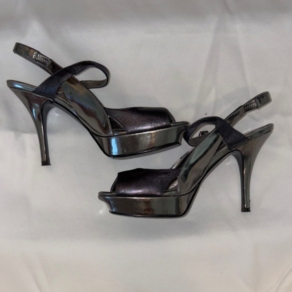 Marc Fisher Shiny Black Platform Heels